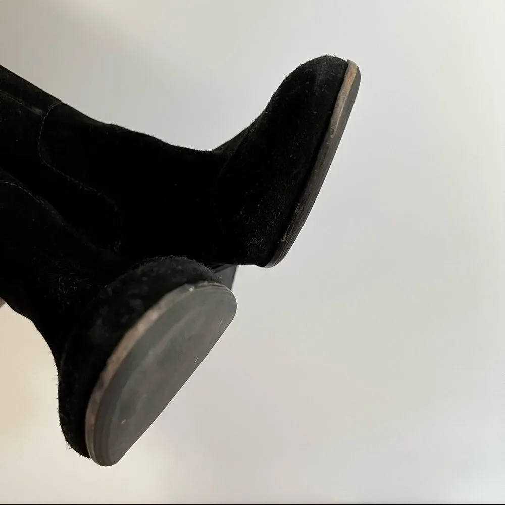Steve Madden Tyga Suede Leather Black Over the Knee Boots 1.75” Block Heel Sz. 8